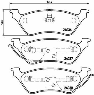DİSK FREN BALATASI ARKA CHRYSLER USA GRAND VOYAGER 2.4/3.3/2.5D/2.8D 02/00-02/08-VALEO-5019805AA-5071948AA