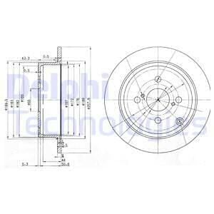 FREN DİSKİ ÇİFTLİ PAKET . DELİKSİZ ARKA TOYOTA COROLLA 11/2001 02/2007-DELPHI BG3889-4243102070
