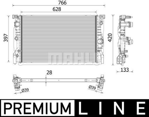 MOTOR SU RADYATORU PREMIUM LINE BMW G30 16 20 G32 18 20 G11 G12 16 19 G14 18 20-MAHLE CR2223000P-17118474824 17118590047 17118576506