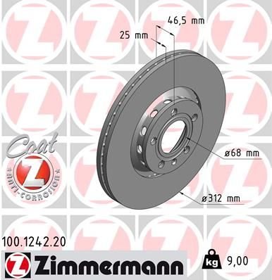 ÖN FREN AYNASI PASSAT 1.6-1.9TDI-2.0-1.8T 00/5.05 A4 01 A6 97SUPERB 02 EXEO 09 312x25x10DLxHAVALI x 986479057-DF4262S-ZIMMERMANN 100.1242.20-4B0615301A-4B0615301C-8E0615301R