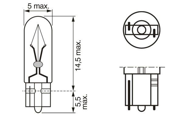 1987302931 AMPUL ECO 12V 1.2W KÜÇÜK DİPSİZ GÖSTERGE DUYSUZ W2x4.6d-BOSCH 1987302824