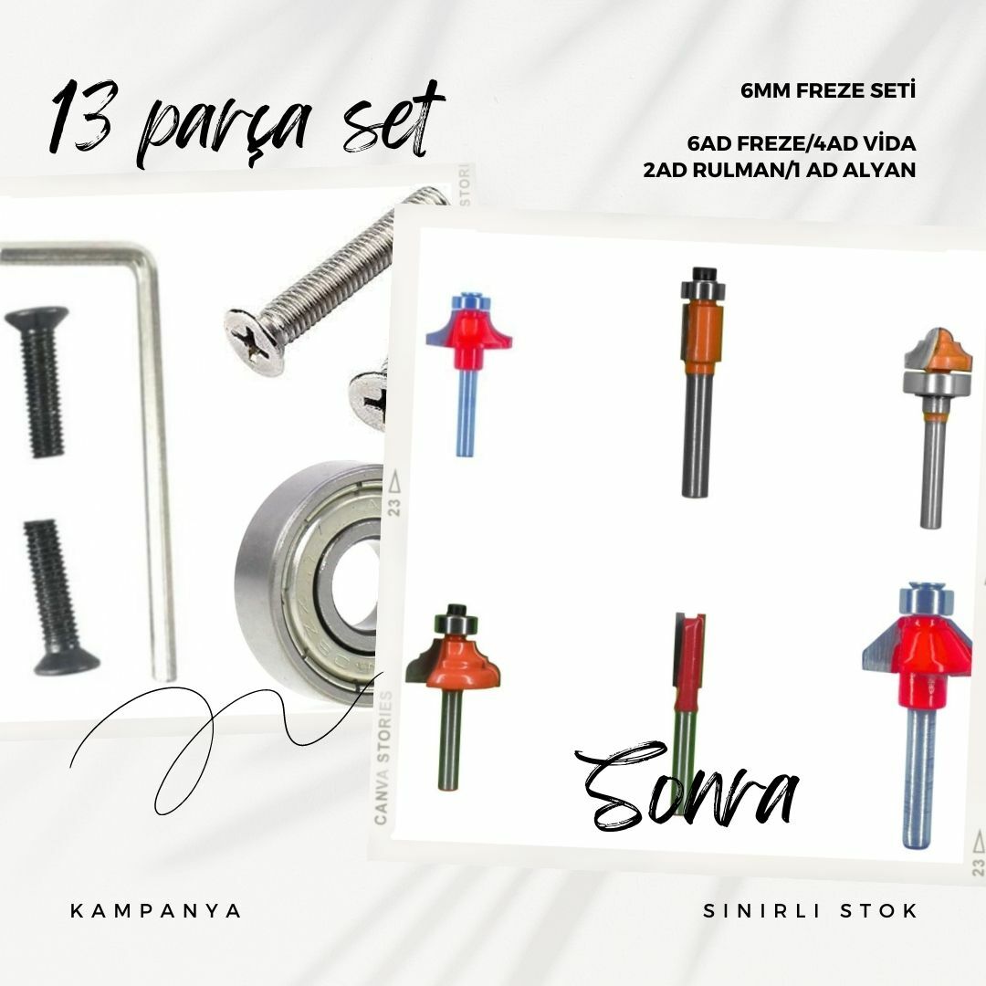 KAMPANYA 6 PARÇA SET - 6MM FREZE SETİ