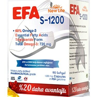 New Life Efa S 1200 Omega 3 Balık Yağı 90 Kapsül