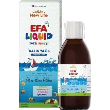 New Life Efa Liquid Tutti Fruitti Aromalı Balık Yağı Likit-150 ml
