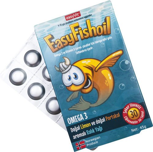 Easy Fishoil Çocuk Portakal Aromalı 30 Çiğneme Tablet