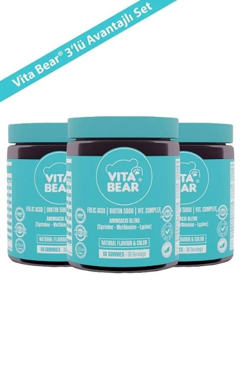 Vita Bear Strong Hair Gummy Vitamin 60 Adet X 3