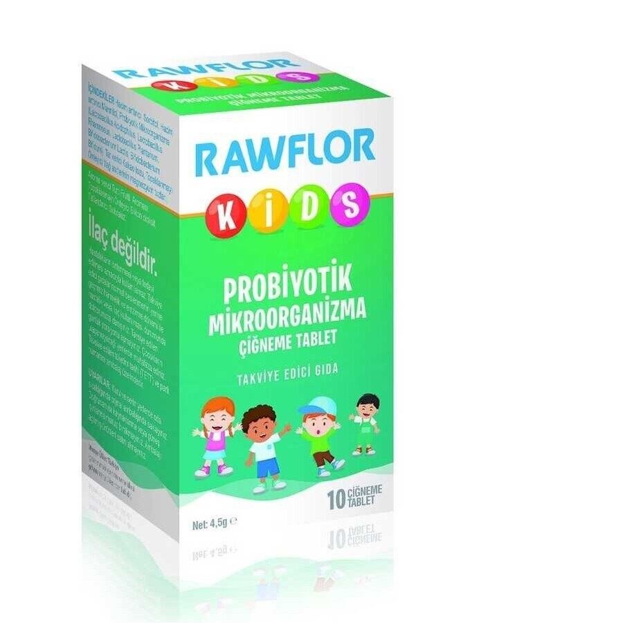 RAWFLOR Kids Probiyotik Mikroorganizma 10 Adet Çiğneme Tablet