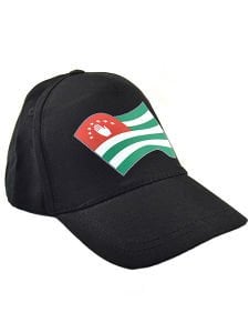 Abhaz Abaza Bayrak Baskılı Siyah Şapka