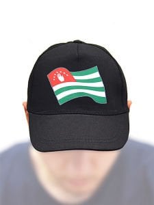 Abhaz Abaza Bayrak Baskılı Siyah Şapka