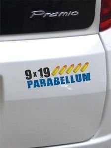 9x19 Parabellum Folyo Etiket - 21 x 7 cm