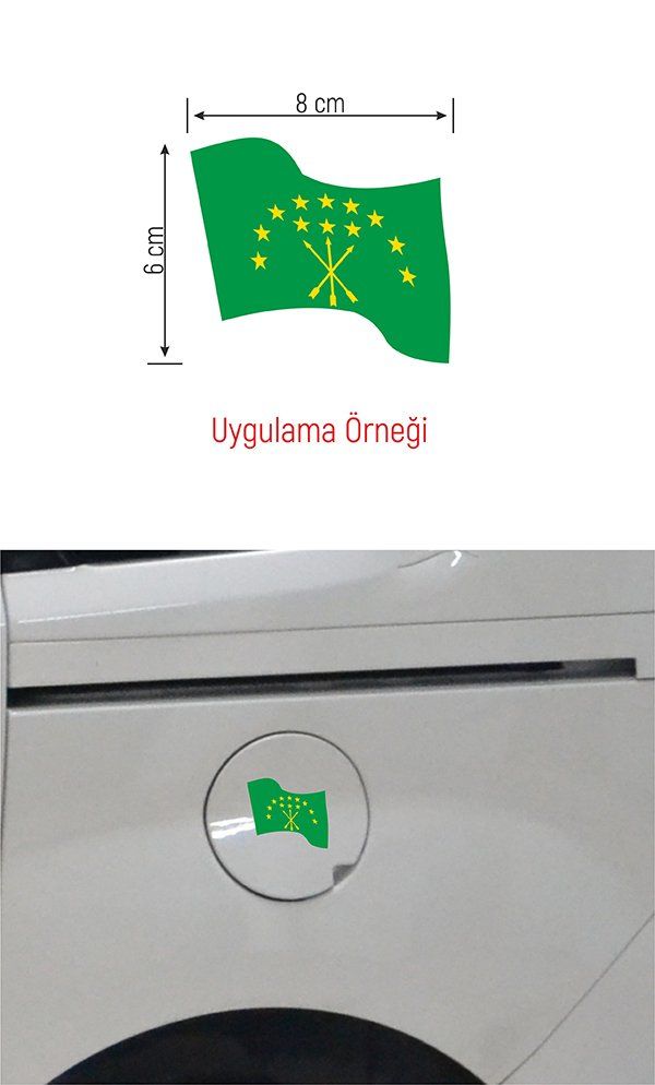 Adige Dalgalı Bayrak Etiket 8 x 6 CM