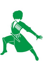 Kafkas Dansçı Folyo Kesim Etiket (Yeşil) 15 Cm