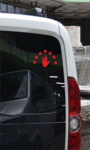 Abhaz Bayrak Folyo Kesim Etiket Kırmızı 16 cm