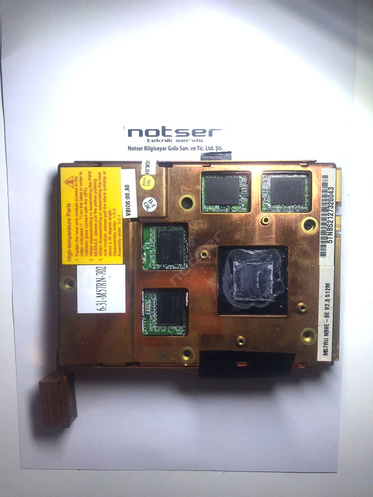 Crea Casper Exper Monster Clevo M57R0 m57ru nb8e-se Ekran Kartı