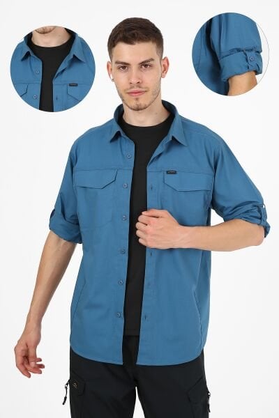 Monel Outdoor Mavi Turkuaz  Tactical Gömlek Taktik Giyim Ripstop Gömlek
