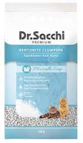 Dr. Sacchi Premium Süper Topaklanan İnce Taneli Marsilya Sabunu Kokulu Bentonit Kedi Kumu 10 lt