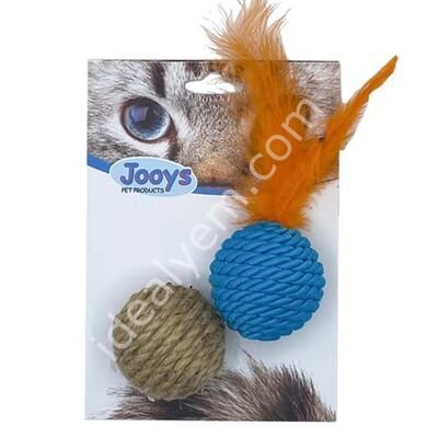 Jooys 2'li Top Sesli Kedi Oyuncağı 4,5x4,5 Cm