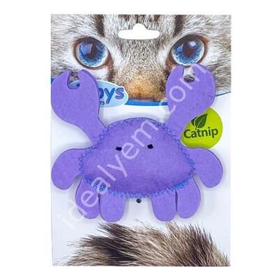 Jooys Kumaş Catnip (Kedi Otlu) Yengeç Kedi Oyuncağı 10x9 Cm