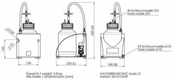 Vacuubrand BVC Basic G | Sıvı aspirasyon sistemi