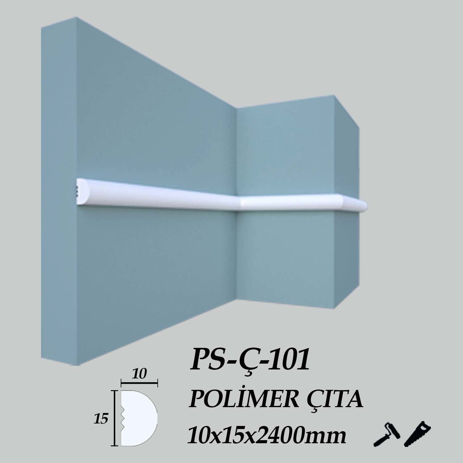 PS-Ç-101 Polimer Çıta 10X15X2400mm