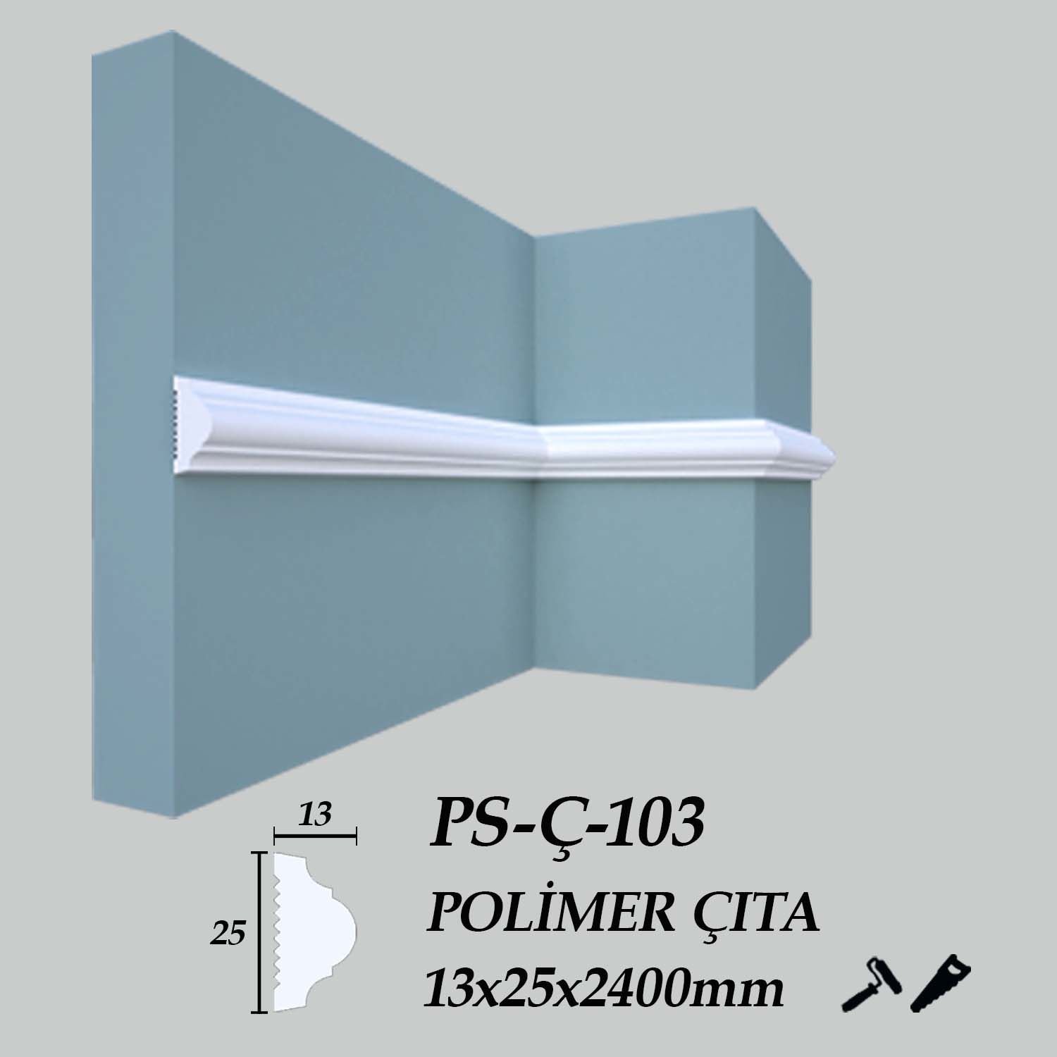 PS-Ç-103 Polimer Çıta 13X25X2400mm