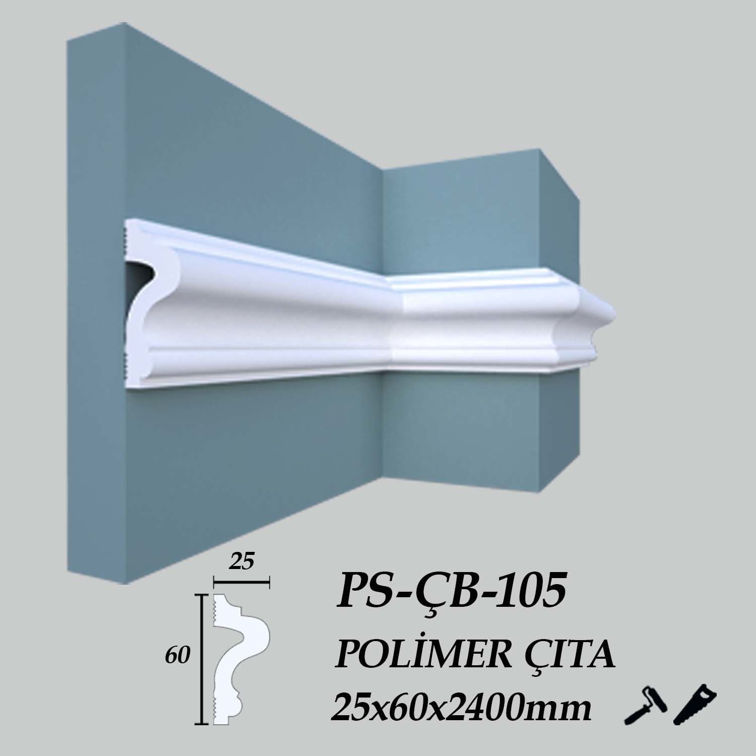 PS-ÇB-105 Polimer Çıta 25X60X2400mm