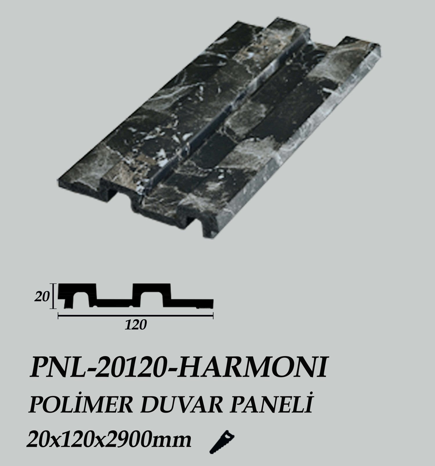 PNL-20120-HARMONI Polimer Duvar Paneli 20X120X2900mm