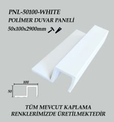 PNL-50100-WHITE Polimer Duvar Paneli 50X100X2900mm
