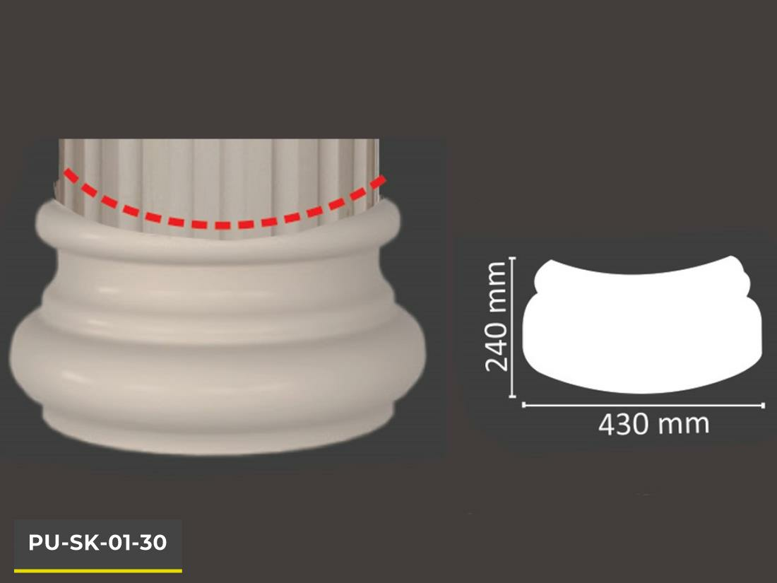 PU-SK-01-30 Poliüretan Dekoratif Sütun Alt Kaide
