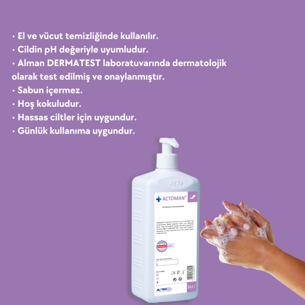 ACTOMAN® 1L Cilt Yıkama Temizleme Ürünü