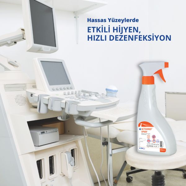 ACTOANID® SPRAY 500 ml Tıbbi Cihazlar için Alkolsüz Yüzey Dezenfektanı