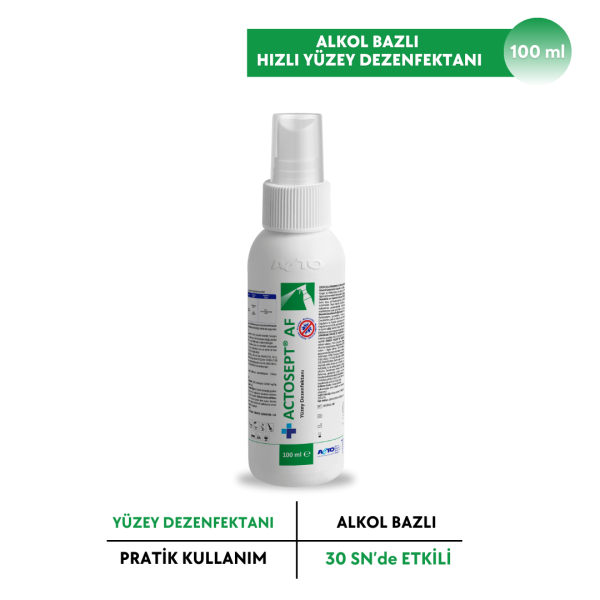 ACTOSEPT® AF 100 ml [Alkollü Hızlı Yüzey Dezenfektanı - 30 Saniyede Etkili]