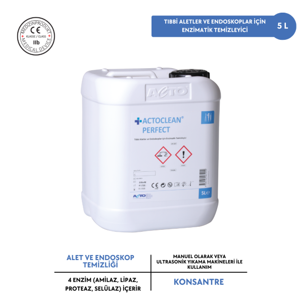 ACTOCLEAN® PERFECT 5 L Tıbbi Aletler ve Endoskoplar için Enzimatik Temizleyici