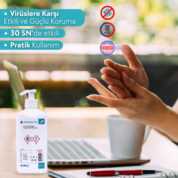 ACTOHAND® IPA 500 ML (﻿El ve Cilt Antiseptiği - İzopropil Alkol 75 % (v/v)