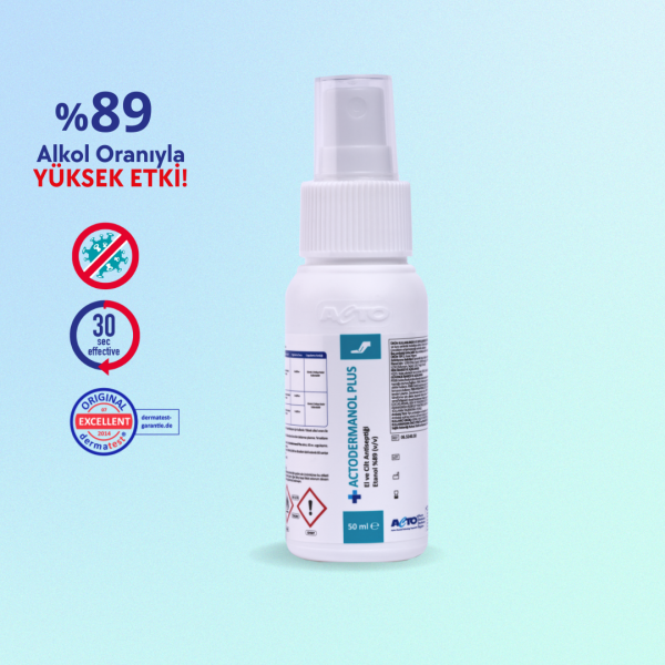 ACTODERMANOL® PLUS 50 ML (El ve Cilt Antiseptiği %89 (v/v) Etanol)