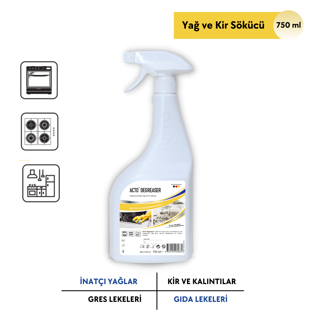 ACTO® DEGREASER 750 ml Kullanıma Hazır Yağ ve Kir Sökücü