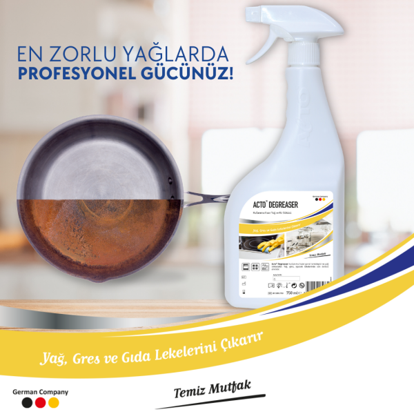 ACTO® DEGREASER 750 ml Kullanıma Hazır Yağ ve Kir Sökücü