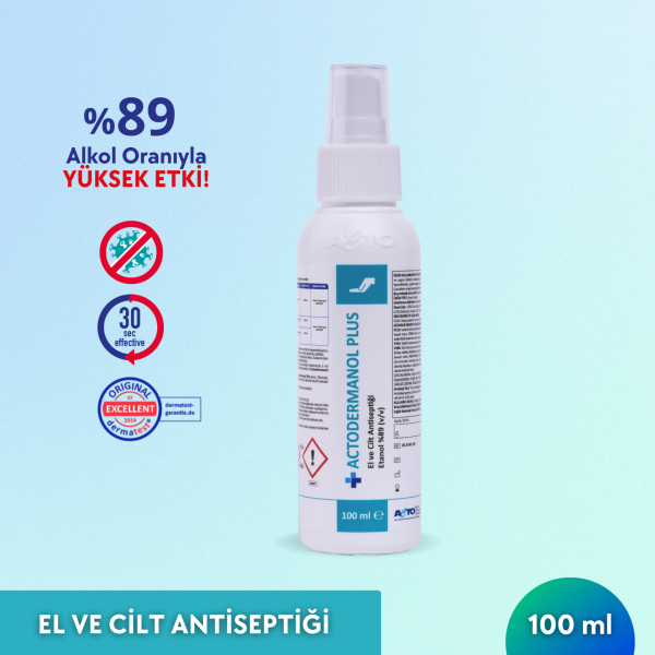 ACTODERMANOL® PLUS 100 ML (El ve Cilt Antiseptiği %89 (v/v) Etanol)
