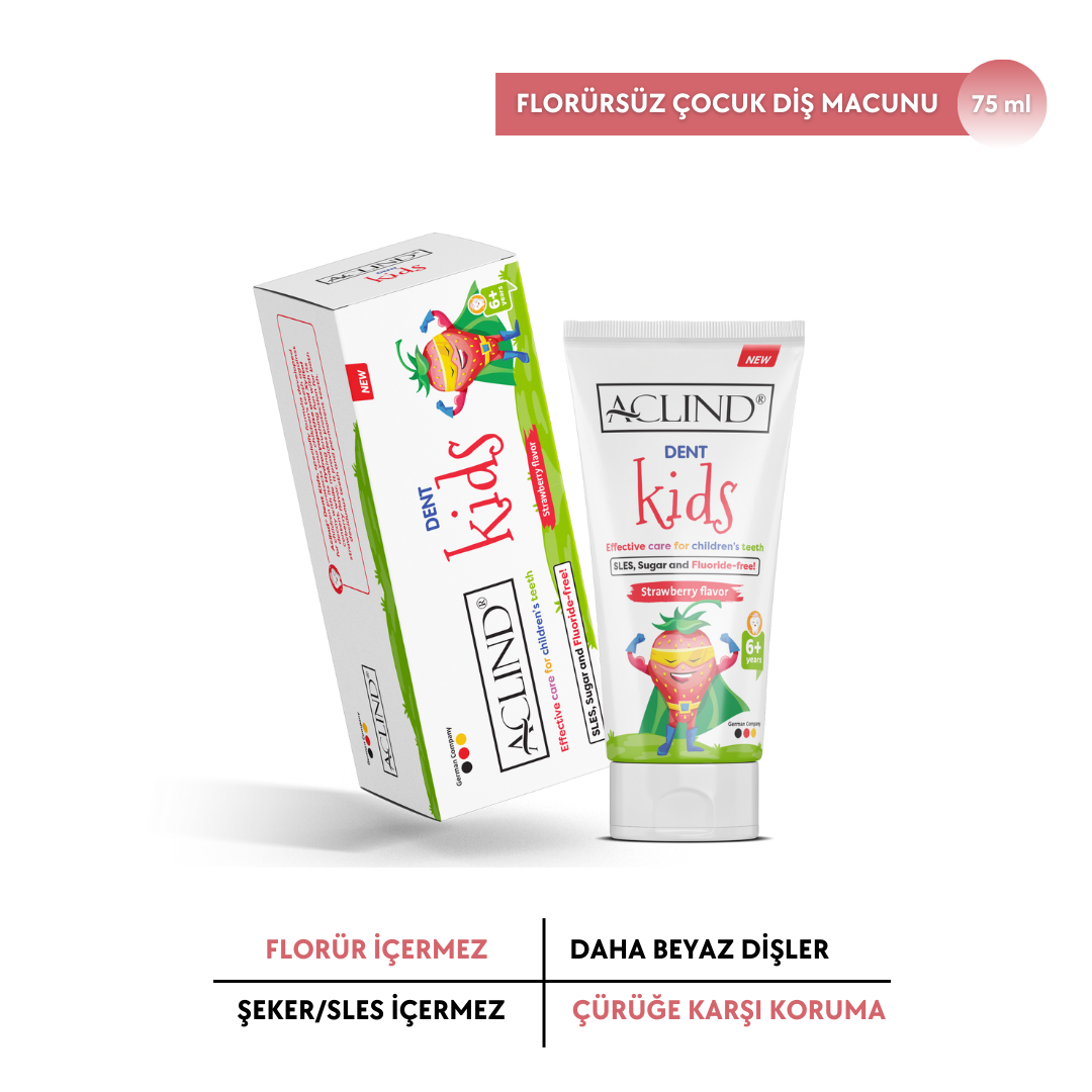 Aclind Dent Kids 75 ml ÇOCUK DİŞLERİ İÇİN ETKİLİ BAKIM