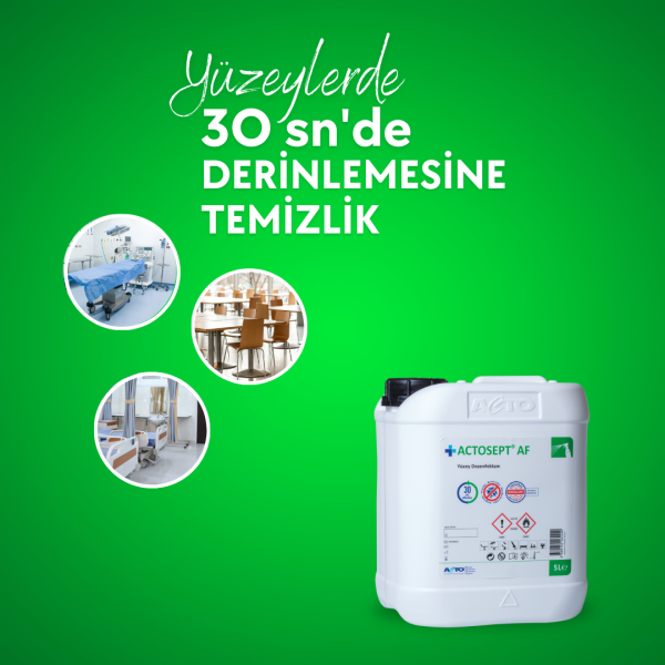 ACTOSEPT® AF 5 Litre [Alkollü Hızlı Yüzey Dezenfektanı - 30 Saniyede Etkili]