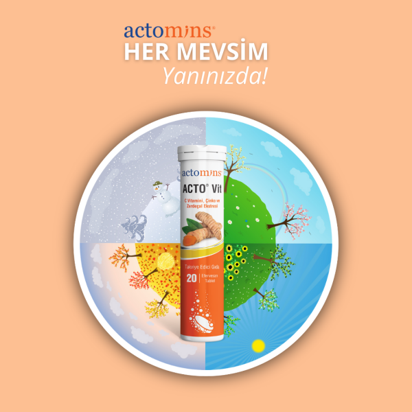 ACTO® VIT | C Vitamini, Çinko ve Zerdeçal Ekstresi 20 Efervesan Tablet