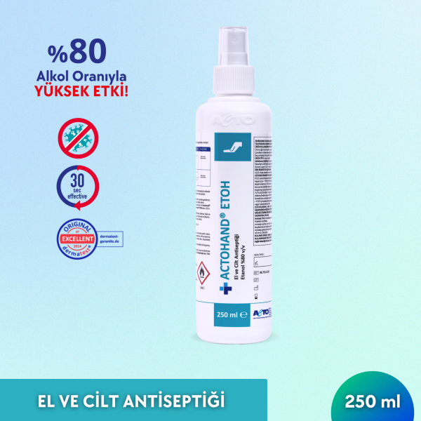 ACTOHAND® ETOH 250 ML (El ve Cilt Antiseptiği - Etanol 80%