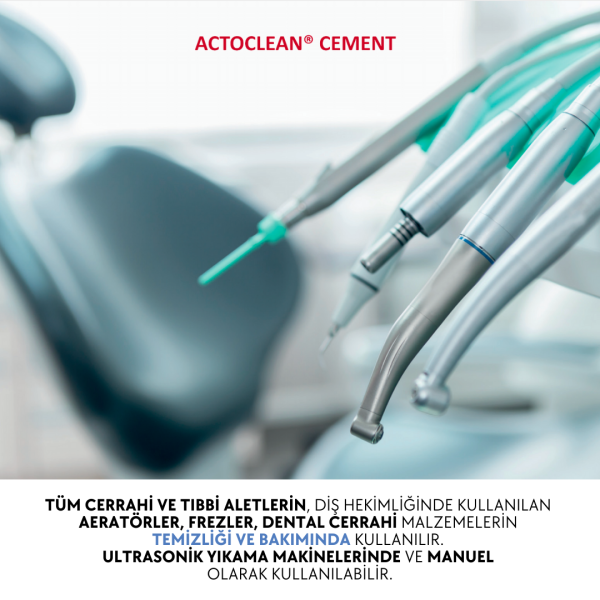 ACTOCLEAN® CEMENT 2 L Tıbbi Aletler için Enzim Bazlı Kullanıma Hazır Temizleyici Siman Çözücü