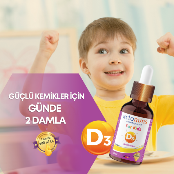 ACTOMINS® For Kids D3 | Vitamin D3 İçeren Sıvı Takviye Edici Gıda
