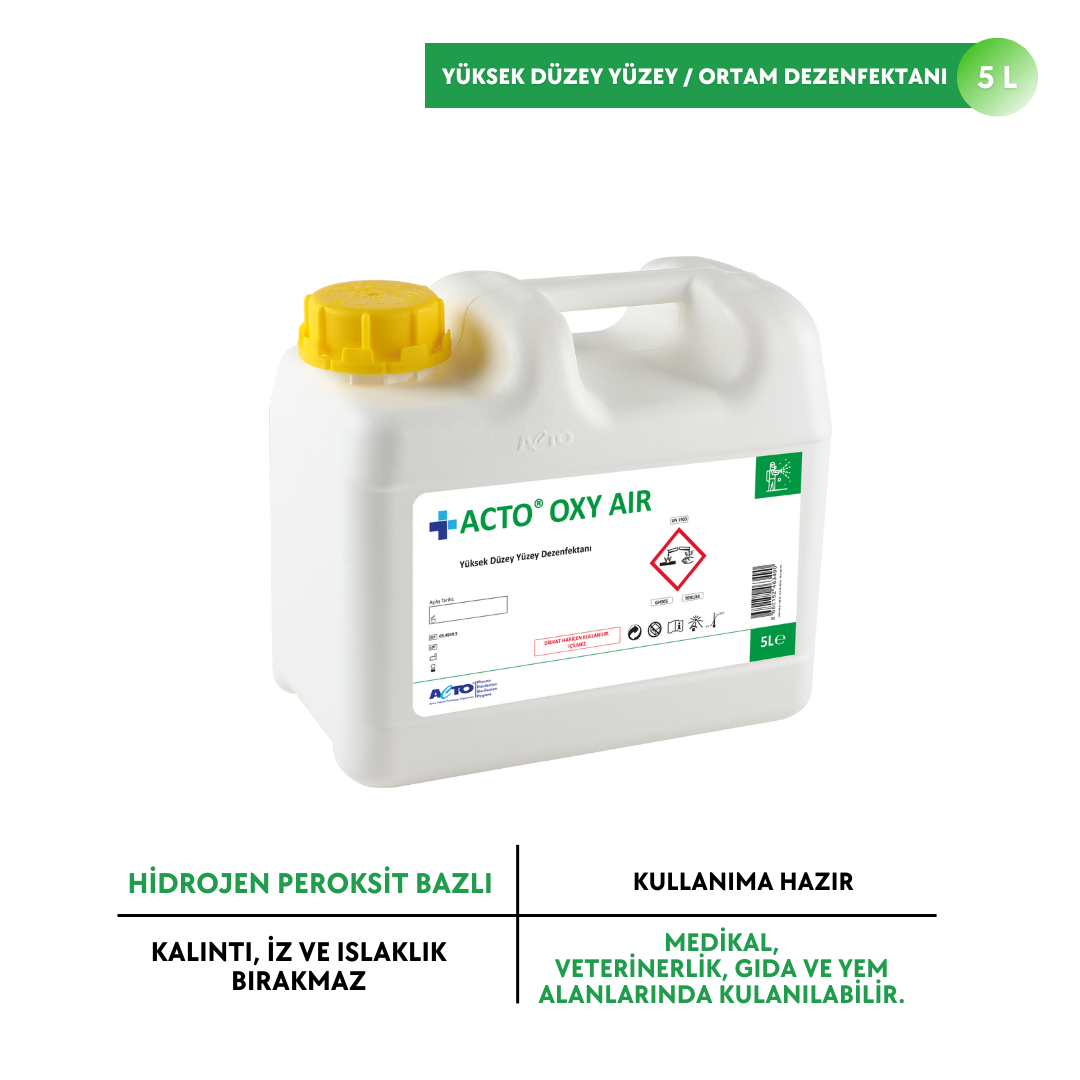 ACTO® OXY AIR 5L Yüksek Düzey Ortam ve Yüzey Dezenfektanı