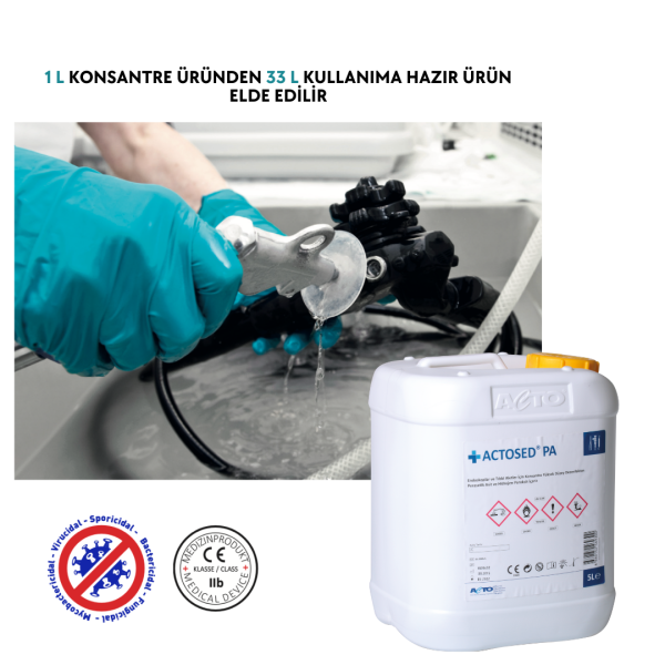 ACTOSED® PA 5 L Endoskoplar ve Tıbbi Aletler için Konsantre Yüksek Düzey Dezenfektan