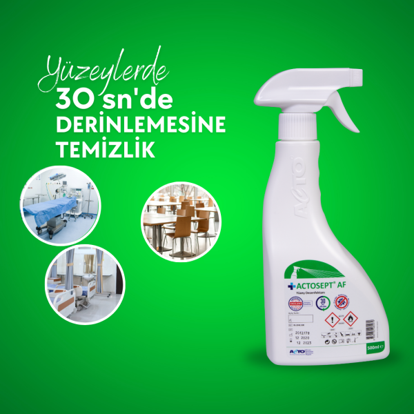 ACTOSEPT® AF 500 ml (Alkollü Hızlı Yüzey Dezenfektanı - 30 Saniyede Etkili)