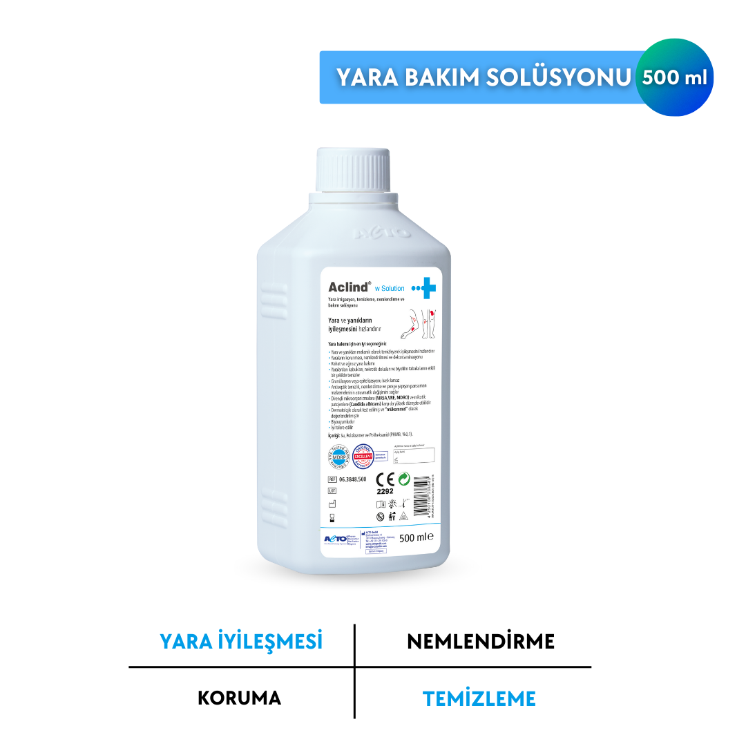 Aclind w Solution 500 ml | Yara İrrigasyon, Temizleme, Nemlendirme ve Bakım Solüsyonu