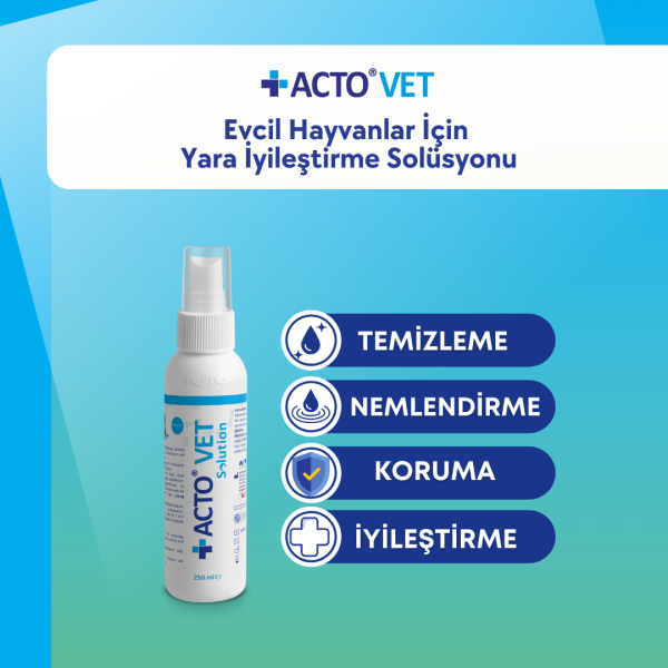 ACTO® VET SOLUTION 250 ml Kedi-Köpek için Yara Bakım Solüsyonu