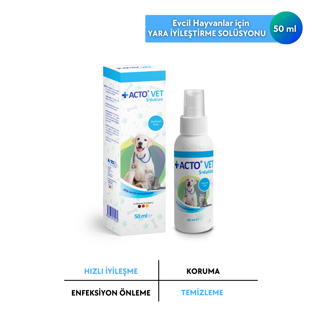 ACTO® VET SOLUTION 50 ml Kedi-Köpek için Yara Bakım Solüsyonu